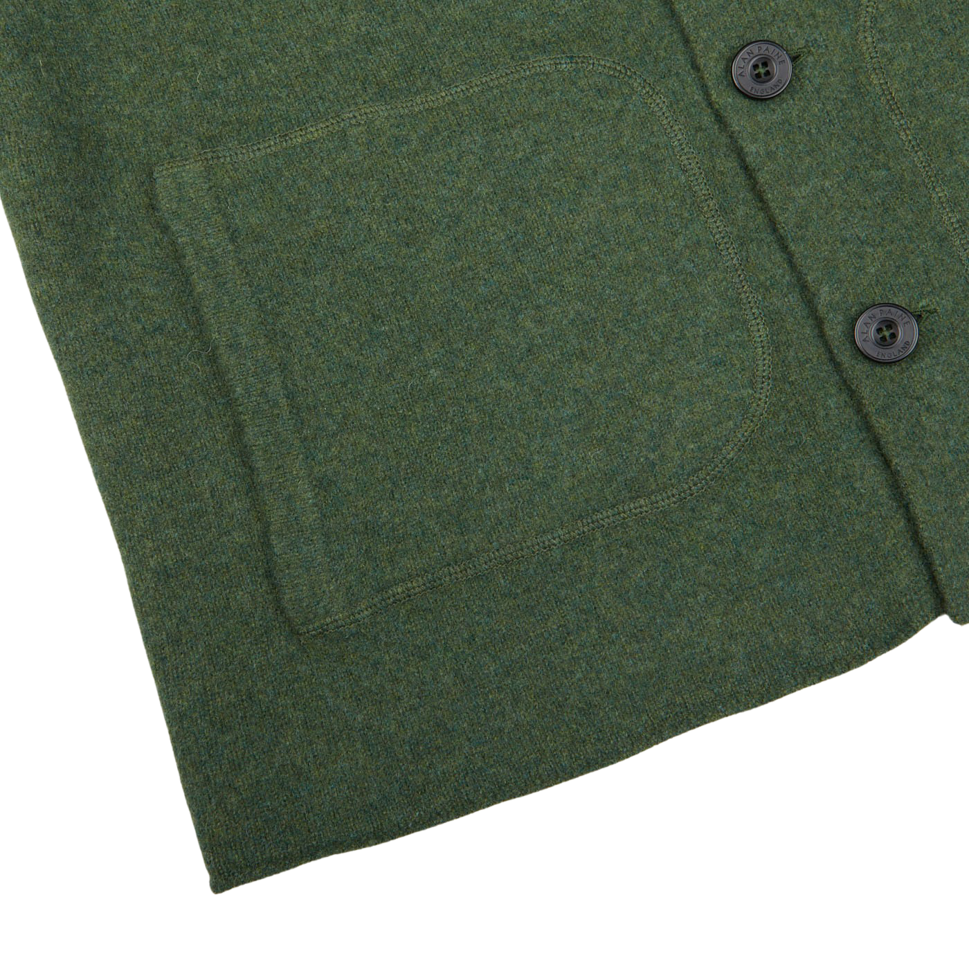 Alan Paine | Rosemary Green Lambswool Two Pocket Overshirt