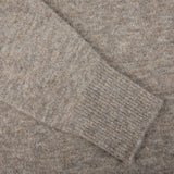 A close up of an Altea Grey Melange Wool Alpaca Crewneck Sweater.