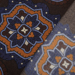 Amanda Christensen Brown Geometrical Printed Wool Scarf Fabric