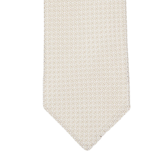 Amanda Christensen Light Beige Grenadine Grossa Lined Silk Tie Feature