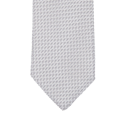 Amanda Christensen Silver Grey Grenadine Grossa Lined Silk Tie Feature