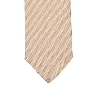 A Light Beige Matte Silk Lined Tie by Amanda Christensen on a white background.