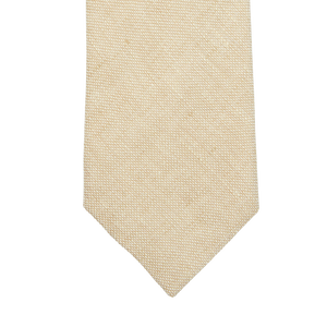 A Light Beige Melange Linen Lined Tie from Amanda Christensen on a white background.
