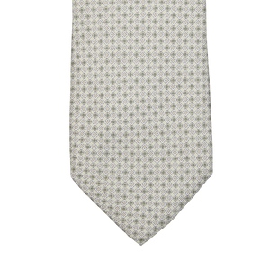A Light Green Micro Medallion Printed Silk Lined Tie by Amanda Christensen.