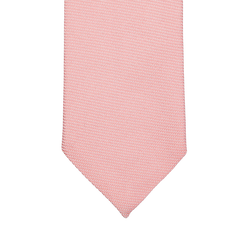 A Pink Matte Silk Lined Tie by Amanda Christensen on a white background.