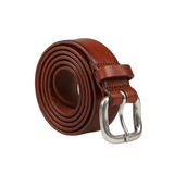 An Anderson's Brown Saddle Leather 30mm Belt on a white background.