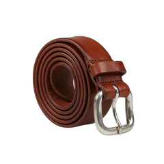 An Anderson's Brown Saddle Leather 30mm Belt on a white background.