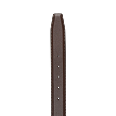 A versatile Dark Brown Calf Leather 35mm Belt by Anderson's with side stitches and five holes lined up in the middle for adjusting the size.