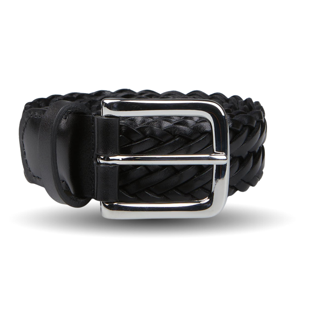 Anderson's Black Fine Braided Leather 30mm Belt Feature