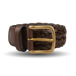 Anderson's Brown Braided Leather 30mm Belt Feature