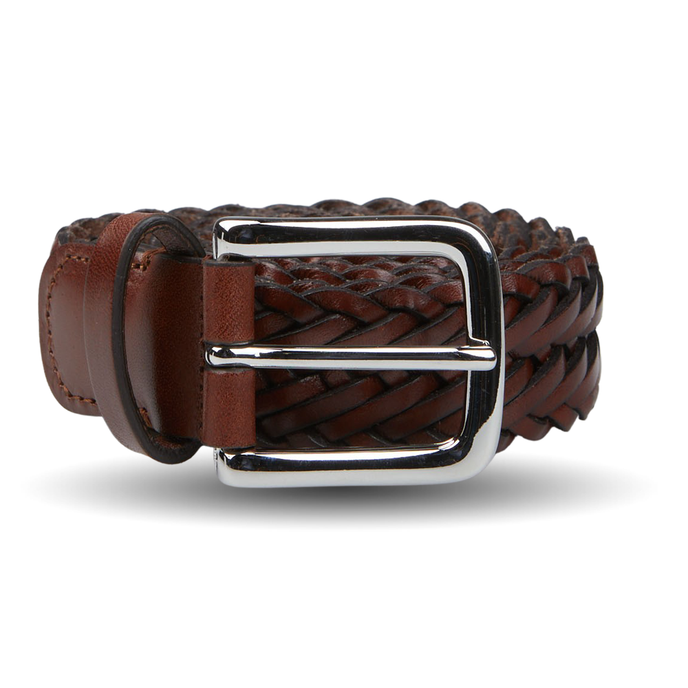 Anderson's Brown Fine Braided Leather 30mm Belt Feature