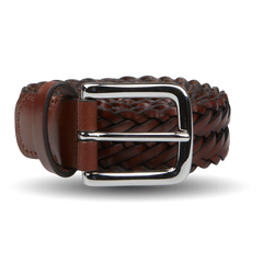 Anderson's Brown Fine Braided Leather 30mm Belt Feature