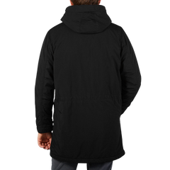 Aspesi Black Technical Nylon Hood Parka Back