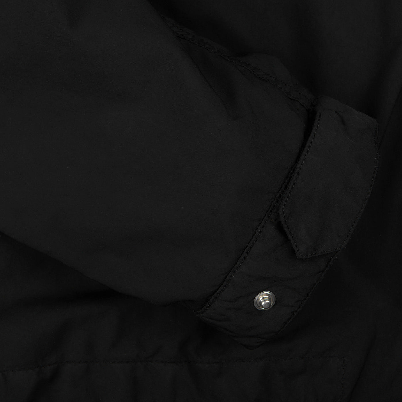 Aspesi Black Technical Nylon Hood Parka Cuff