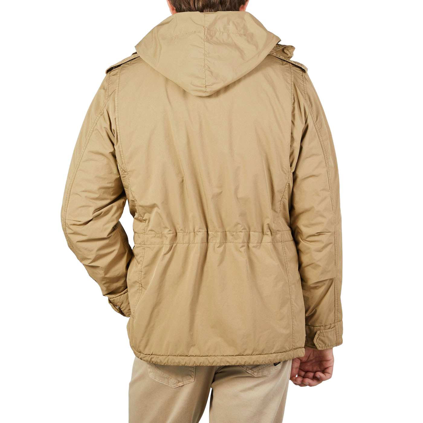 Aspesi Light Beige Nylon Padded Field Jacket Back