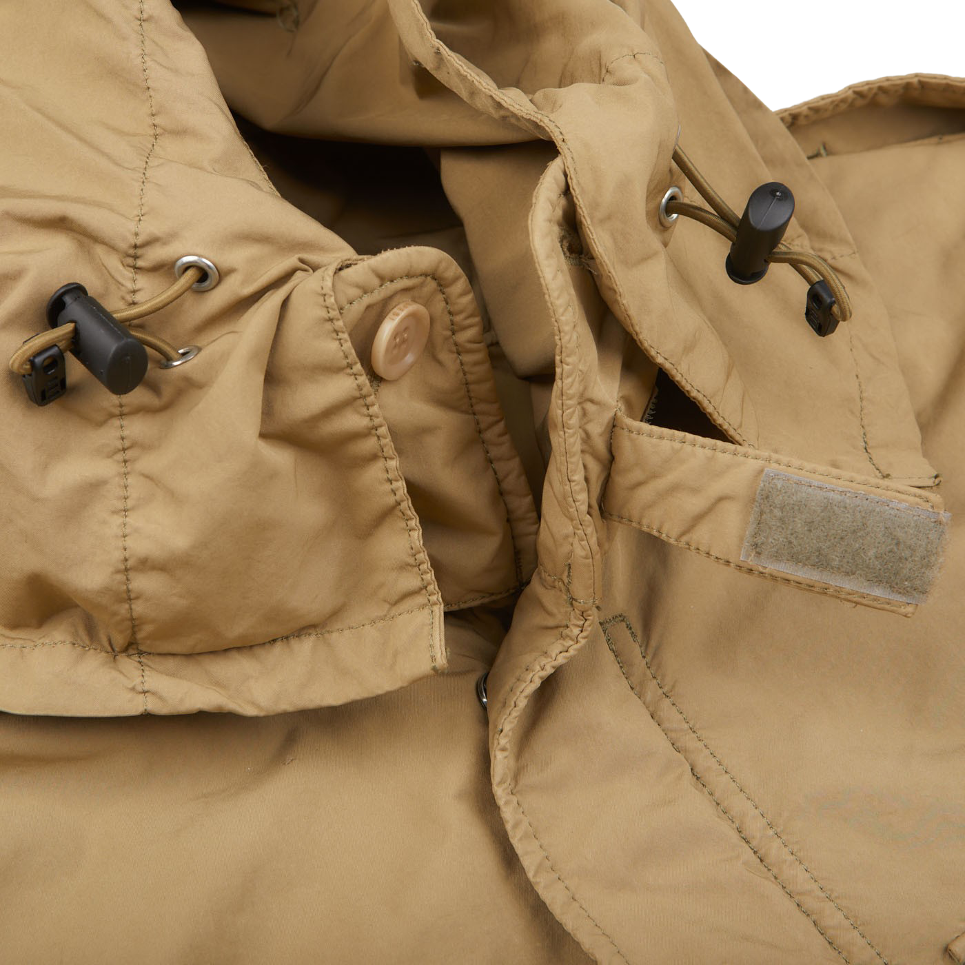 Aspesi Light Beige Nylon Padded Field Jacket Detail