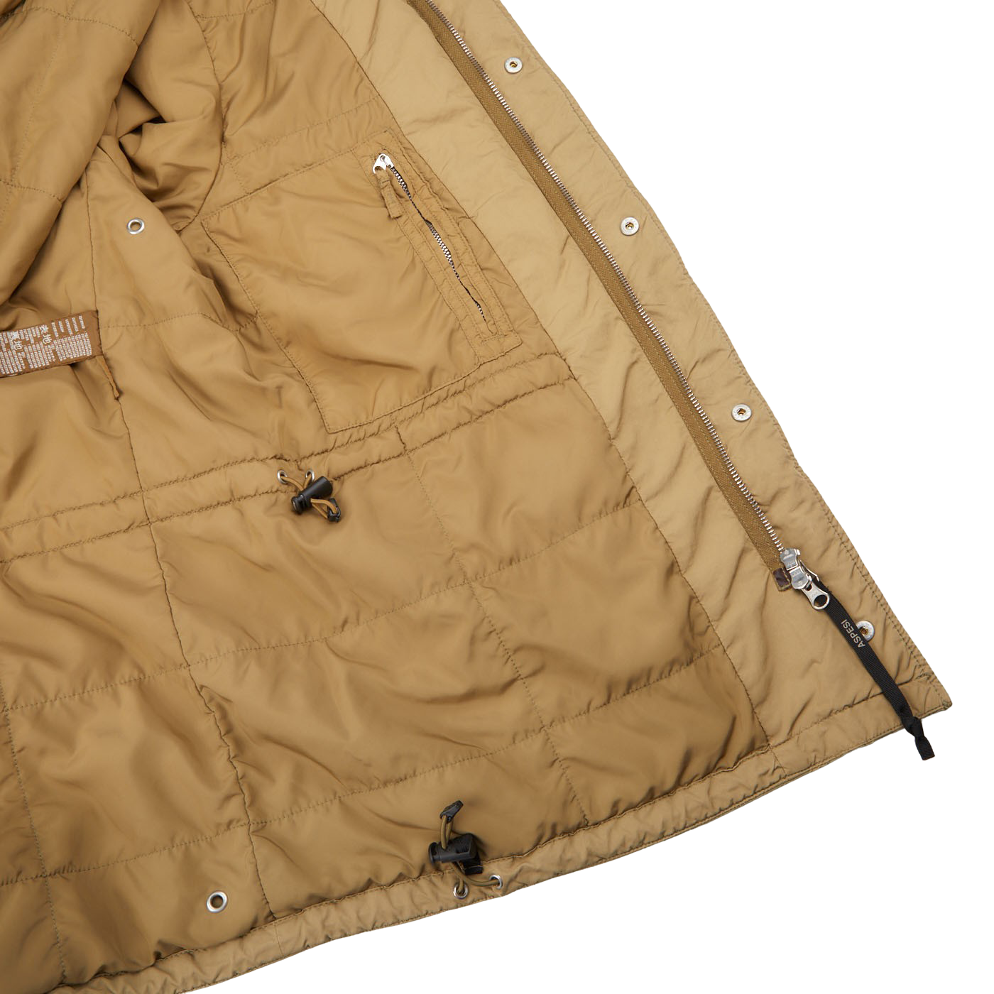 Aspesi Light Beige Nylon Padded Field Jacket Inside