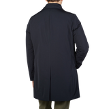 Aspesi Navy Blue Cotton Thermore Impermeabile Coat Back