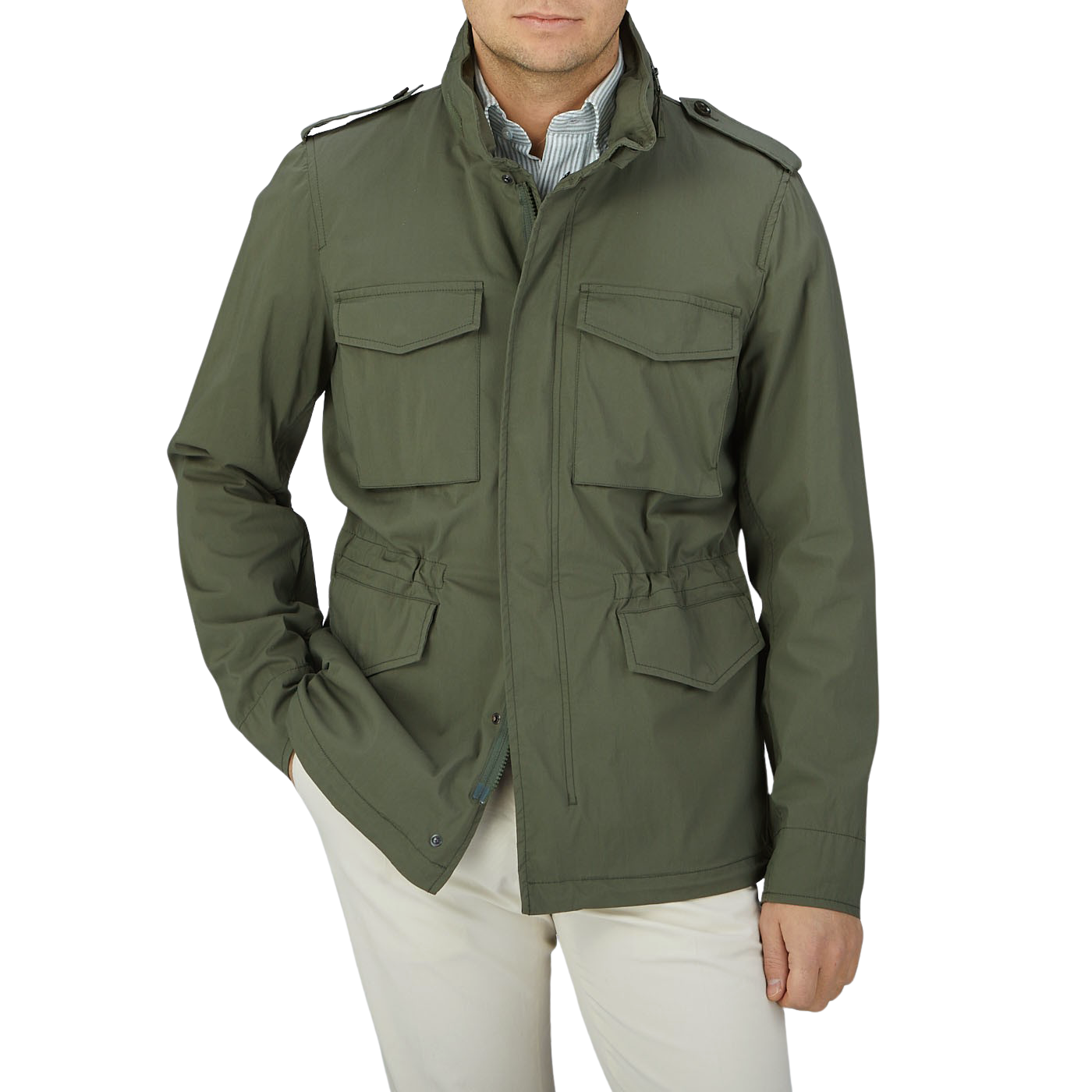 ASPESI padded wool-blend coat - Green