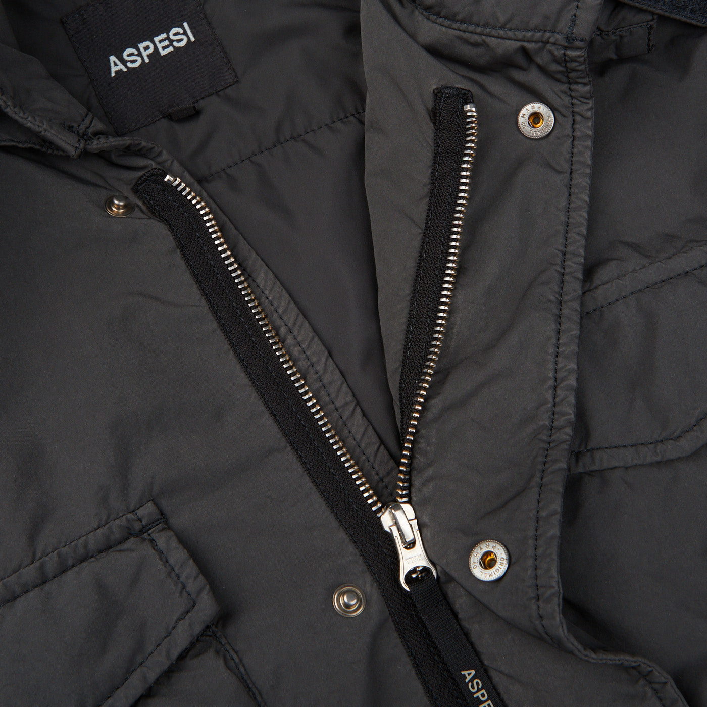 ASPESI classic-collar concealed-fastening coat - Neutrals