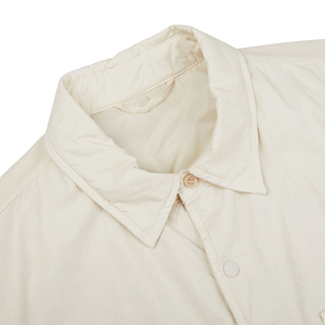 An Off-White Cotton Padded Overshirt by Aspesi with a button down collar.
