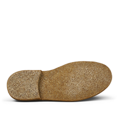 A single Dark Khaki Suede Greenflex desert boot cork sole isolated on a transparent background by Astorflex.