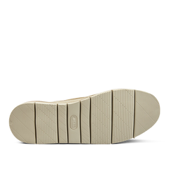 Astorflex Ecru Beige Suede Leather Boatflex Moccasins sole with tread pattern.