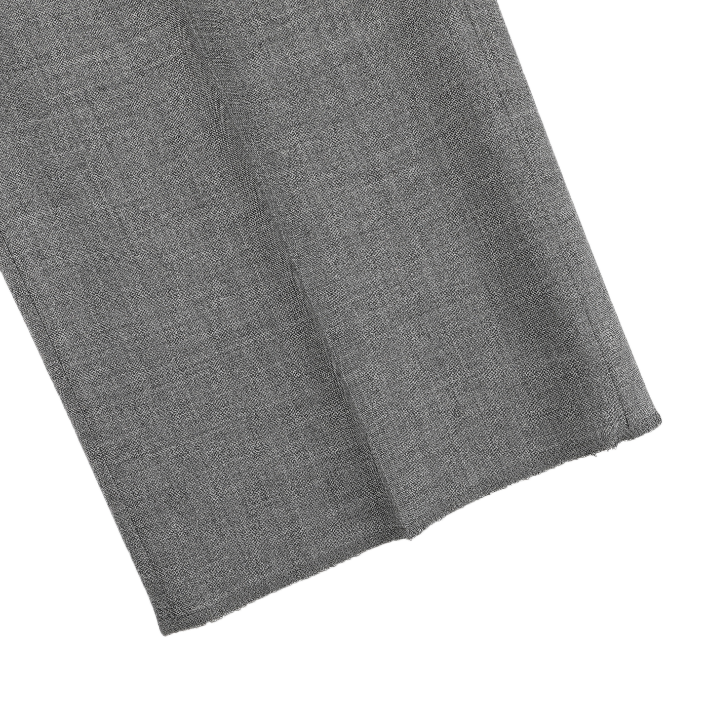 Close-up of Baltzar Sartorial's Grey High-Twist Wool Pleated Trousers fabric, featuring a subtle grid pattern on a white background, ideal for tailored fit garments.