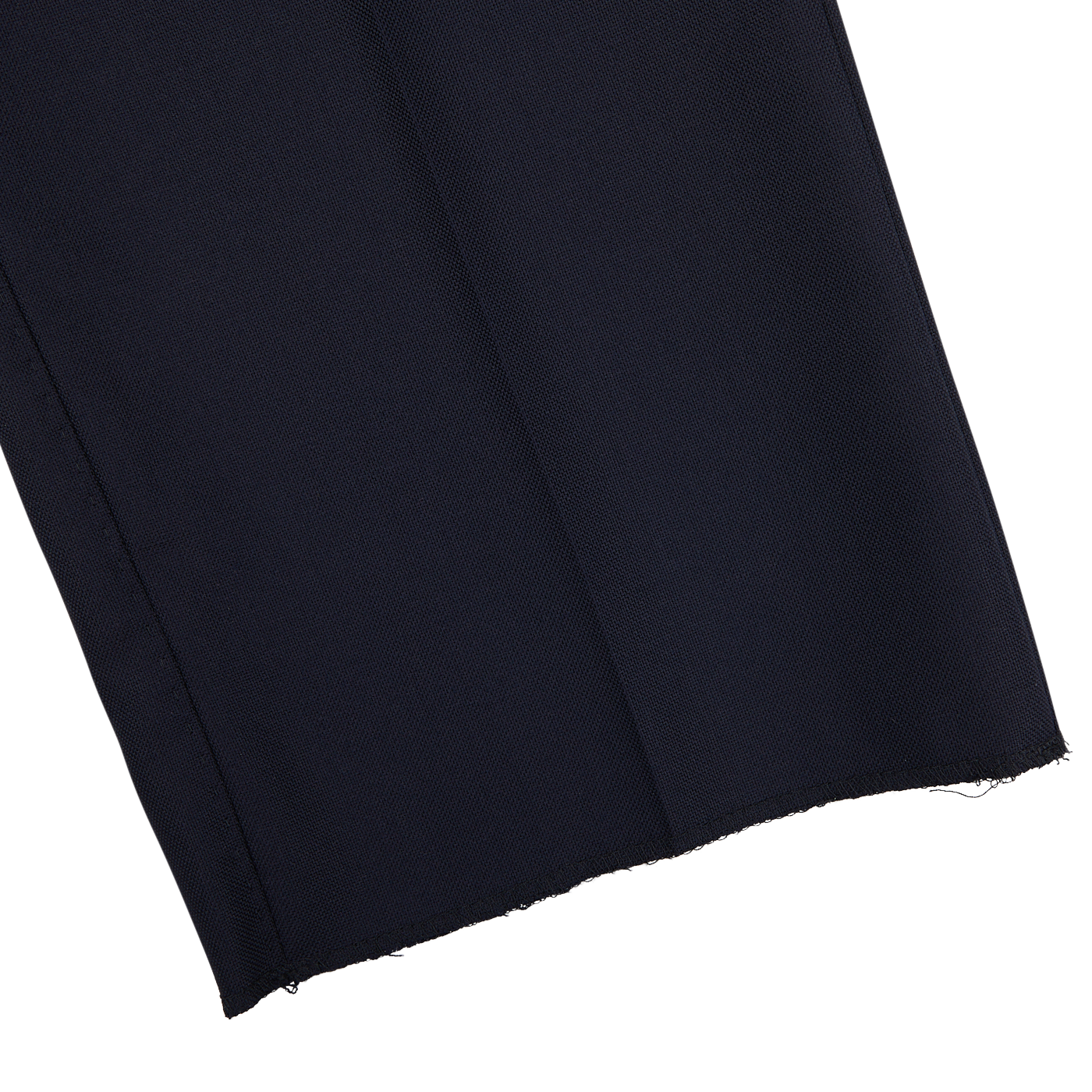 A close up of Baltzar Sartorial Navy Super 100's Wool Flat Front Suit Trousers.