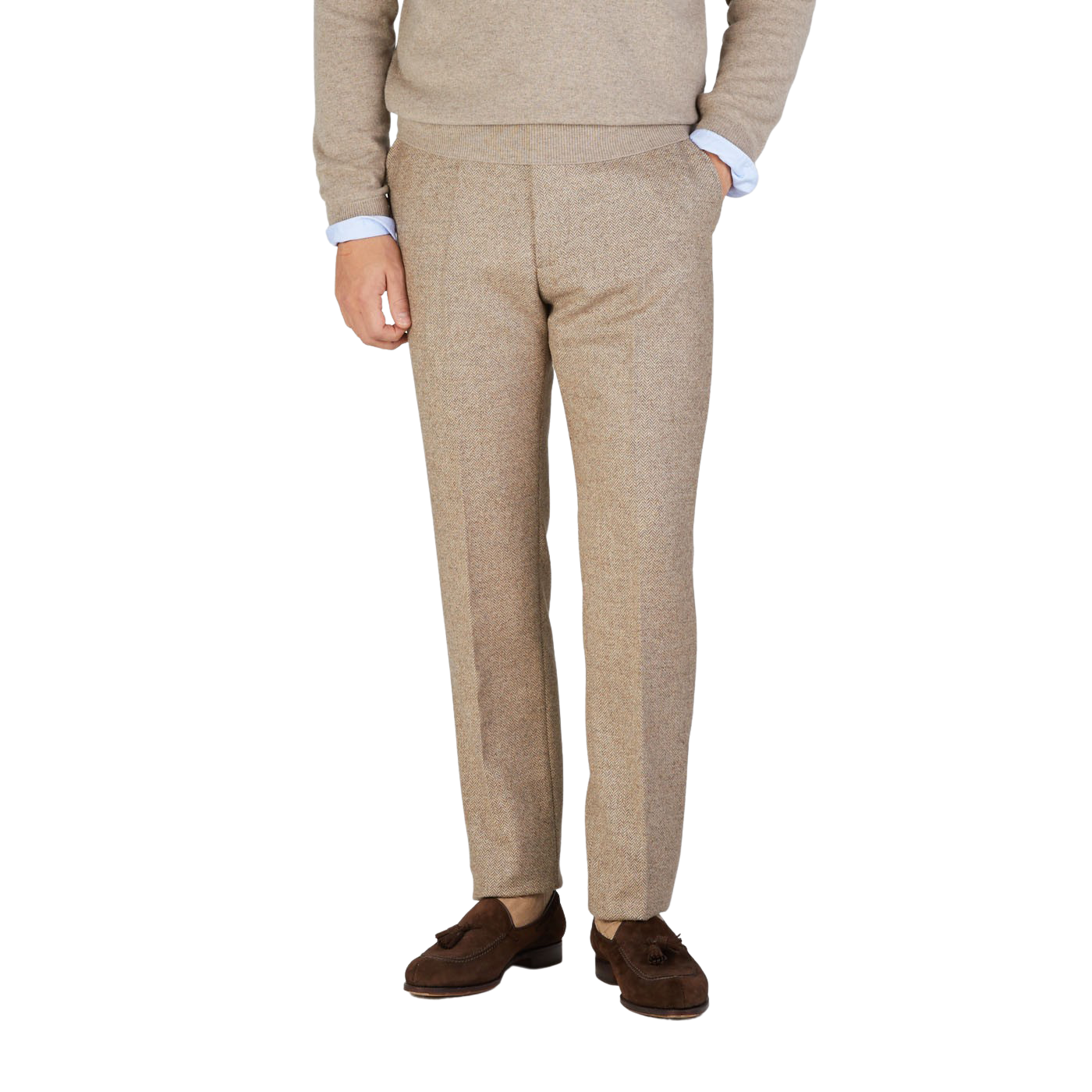 Marc Darcy - Ted Tan Tweed Trousers - Furbellow & Co