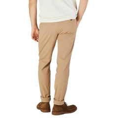 Berwich Camel Beige Cotton Stretch Chinos Back