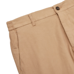 Berwich Camel Beige Cotton Stretch Chinos Edge