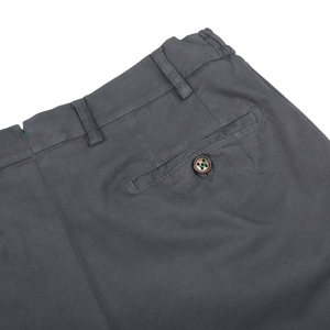 Berwich Graphite Grey Cotton Stretch Chinos Pocket
