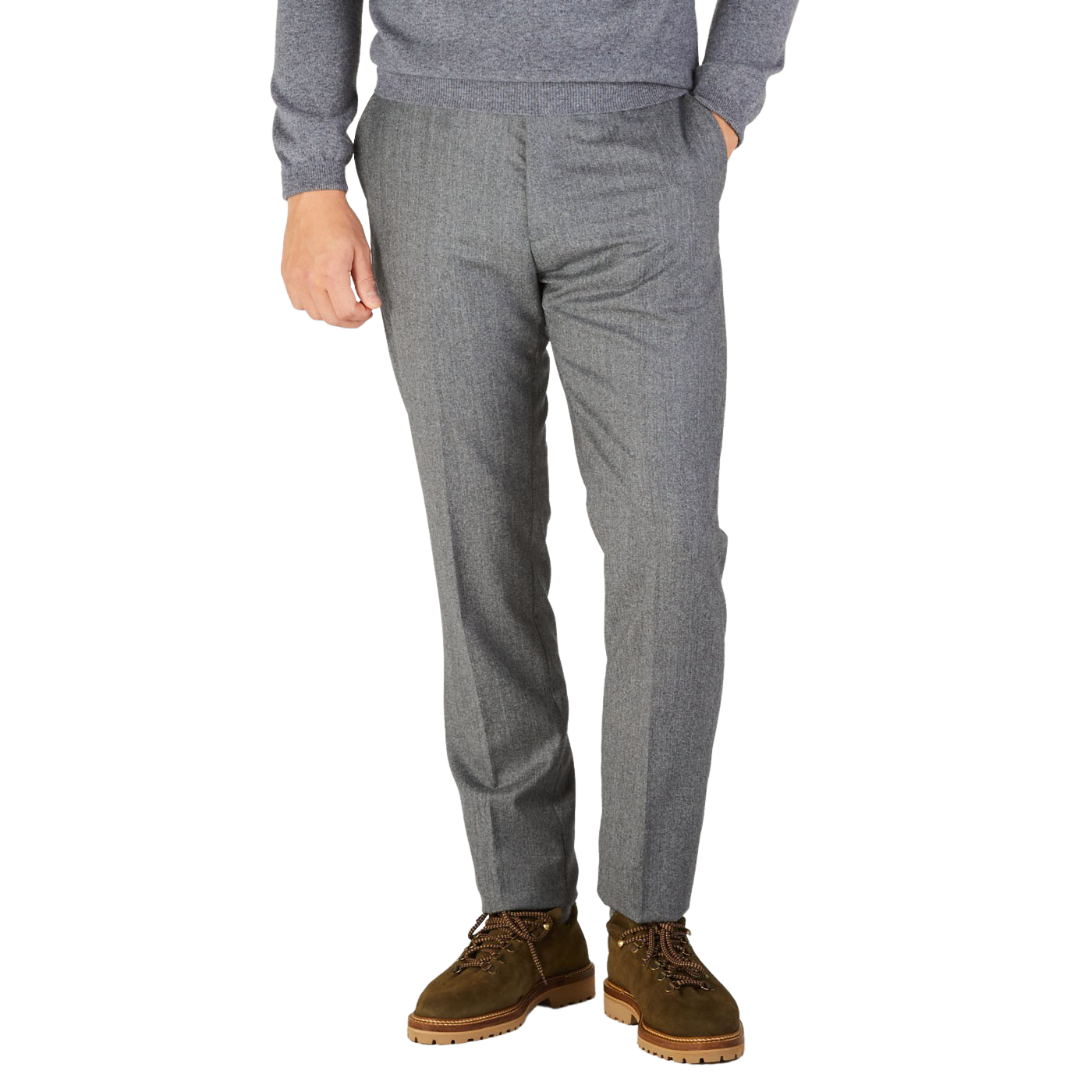 Autumn Thick Woolen Trousers For Men Business Casual Pure Color Slim Suit  Pants Stylish Pleated Design Mens Straight Waist Pants - AliExpress
