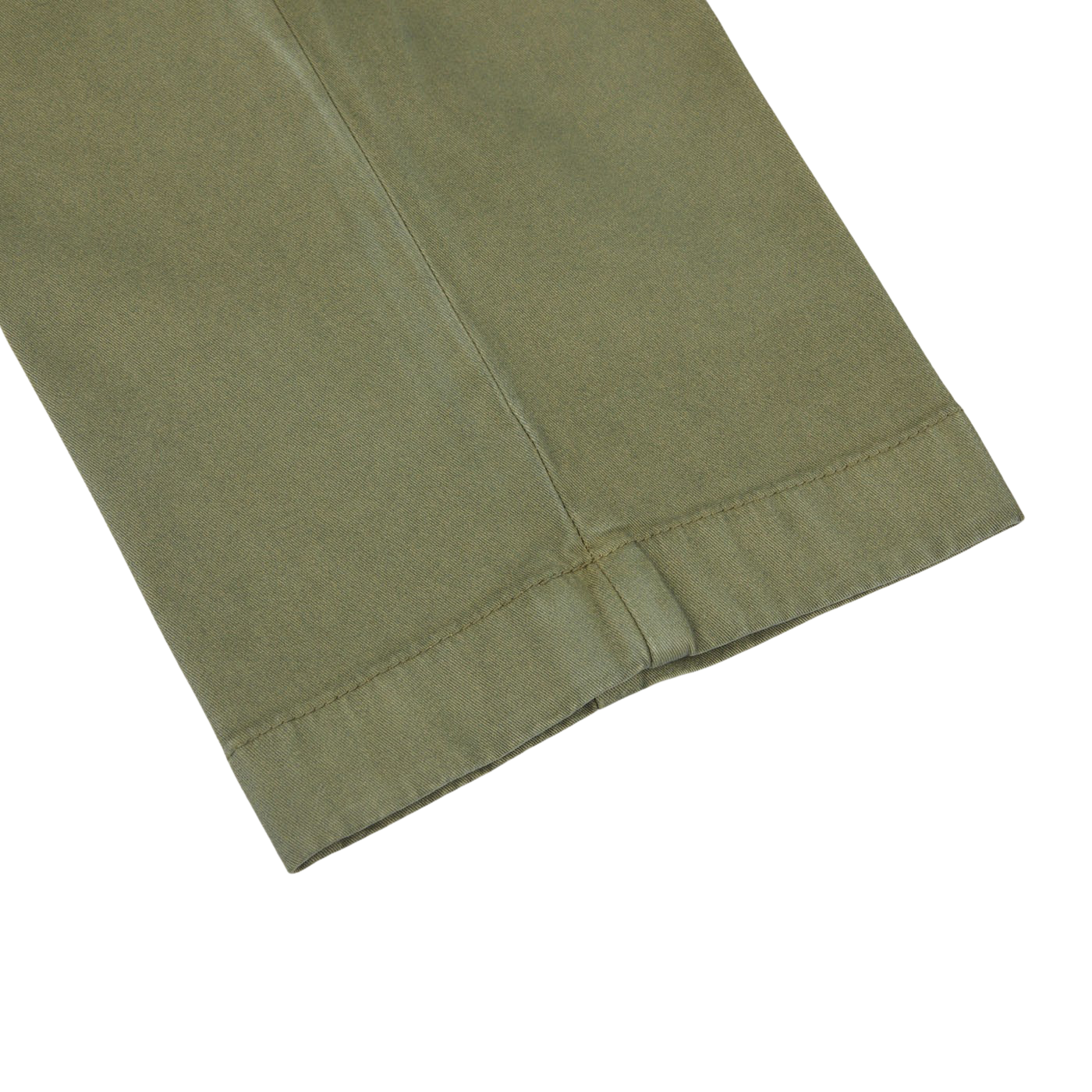 Berwich Military Green Cotton Stretch Chinos Cuff