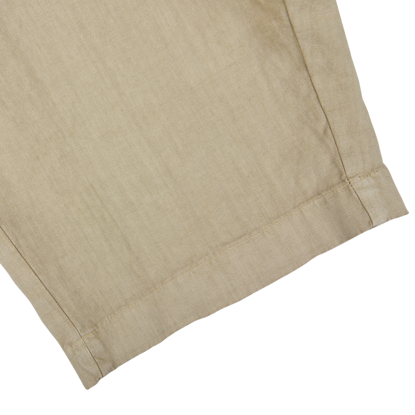 Beige Washed Linen Drawstring Shorts with a neatly stitched hem and a contemporary fit on a white background, by Berwich.