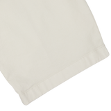 Berwich's Cream Beige Cotton Blend Bermuda Shorts with a finished edge on a white background.