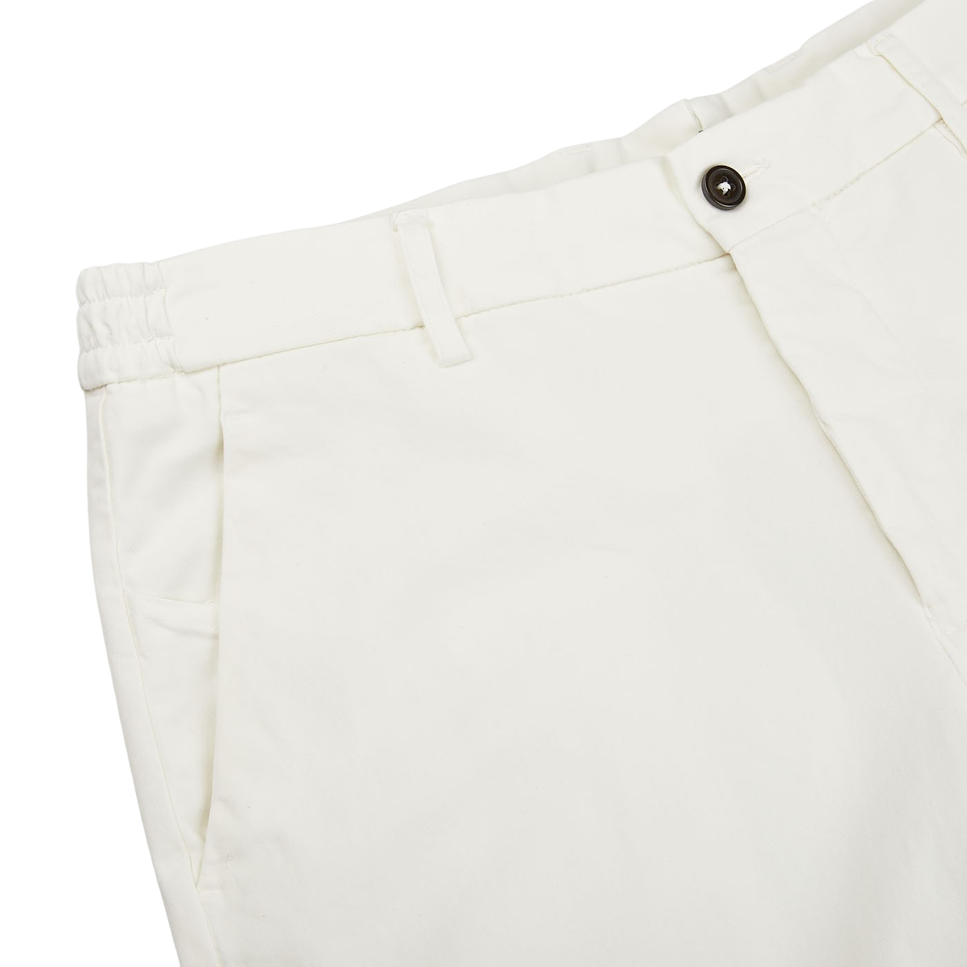 The Cream White Cotton Stretch Chinos by Berwich.