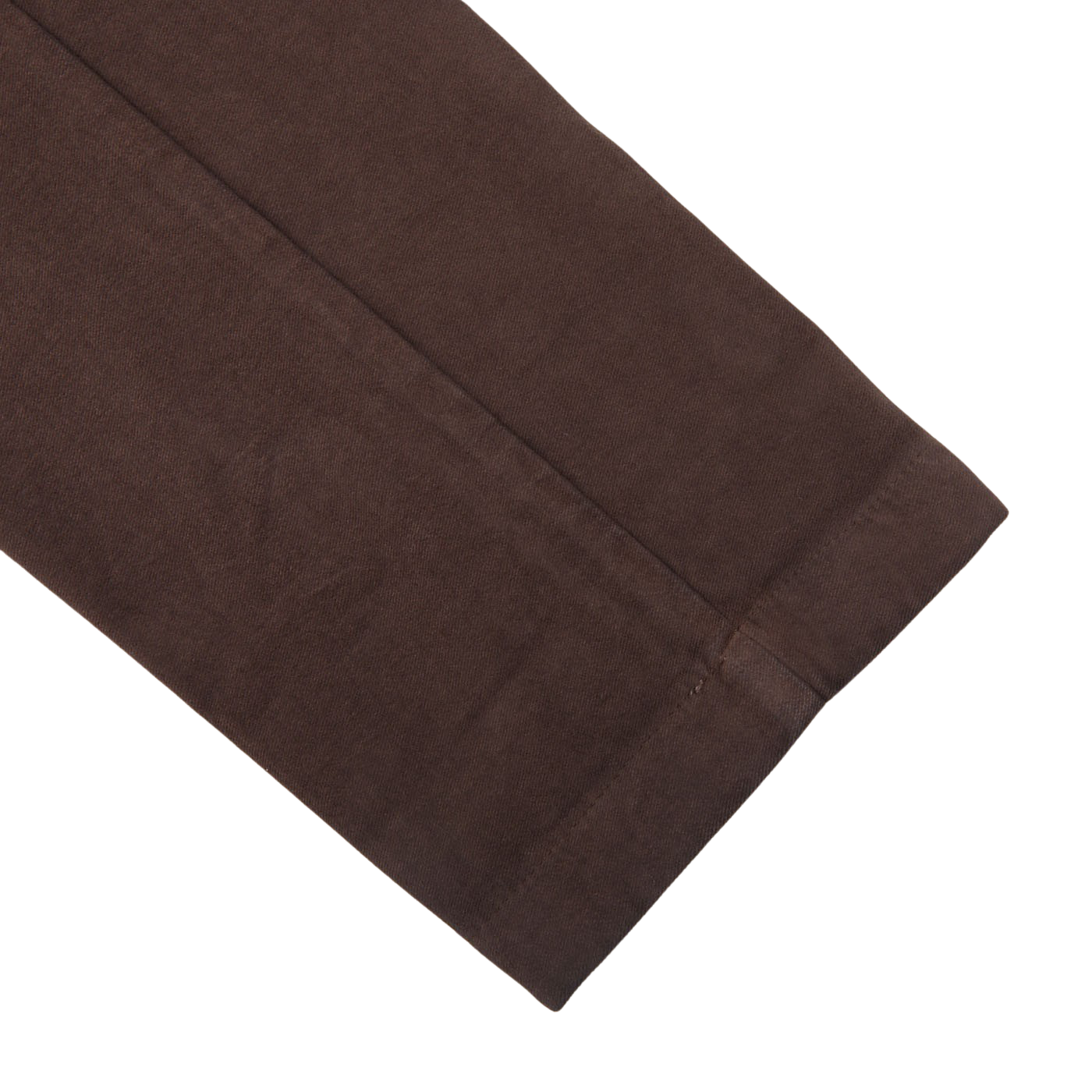 A pair of Dark Brown Cotton Moleskin Chinos by Berwich on a white background.