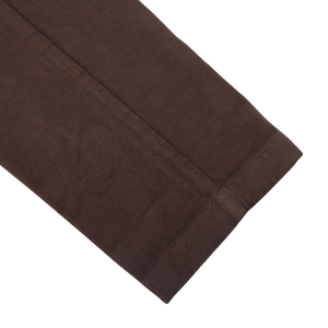 A pair of Dark Brown Cotton Moleskin Chinos by Berwich on a white background.