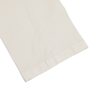 A close up of Light Beige Cotton Stretch Chinos by Berwich on a white surface.