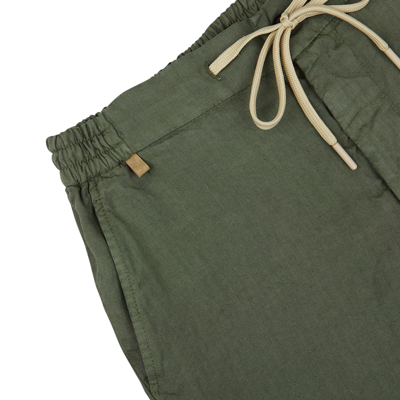 Green Berwich militare drawstring shorts with elastic waistband.