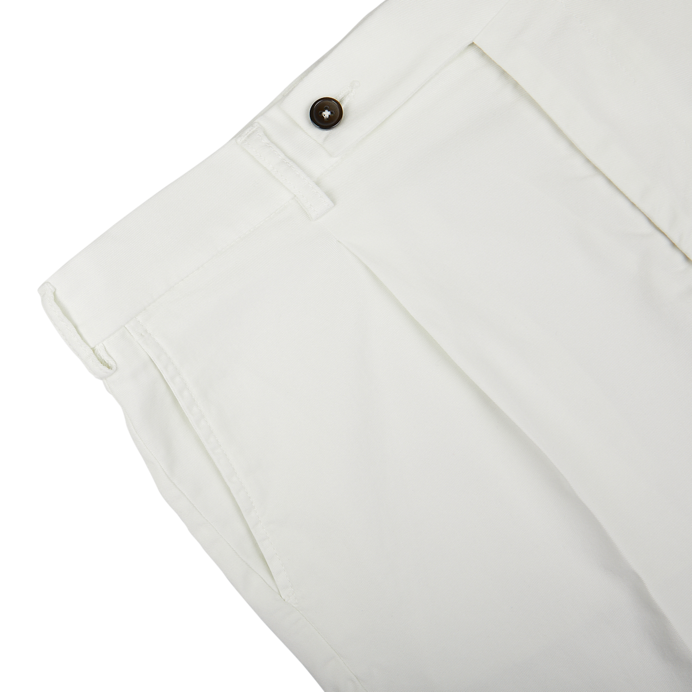 Close-up view of Berwich Bermuda shorts with a visible button closure.