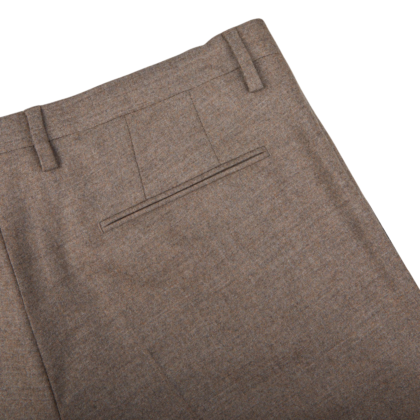 A close up of Boglioli's Beige Grey Wool Flannel K Suit pants