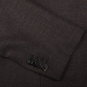 A close-up of a Boglioli Brown Melange Wool Hopsack K Suit.