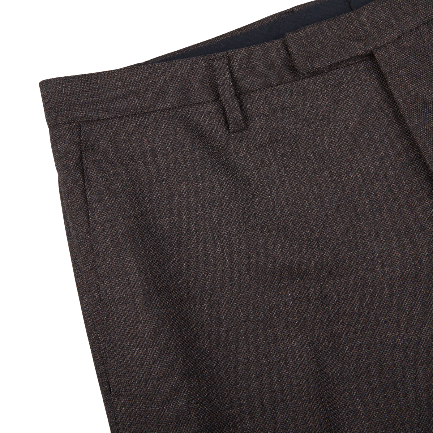 Boglioli men's suit featuring a gallery image of Brown Melange Wool Hopsack K fabric in a brown melange color.