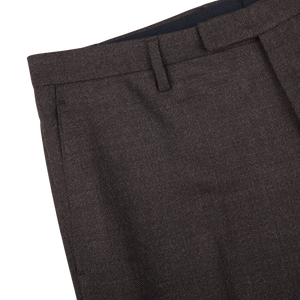 Boglioli men's suit featuring a gallery image of Brown Melange Wool Hopsack K fabric in a brown melange color.