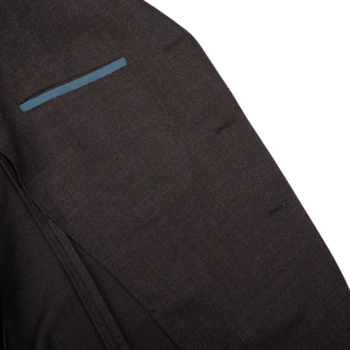 A close up of a Boglioli Brown Melange Wool Hopsack K Suit.