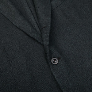 An unstructured Boglioli Green Herringbone Wool K Jacket made in Italy.