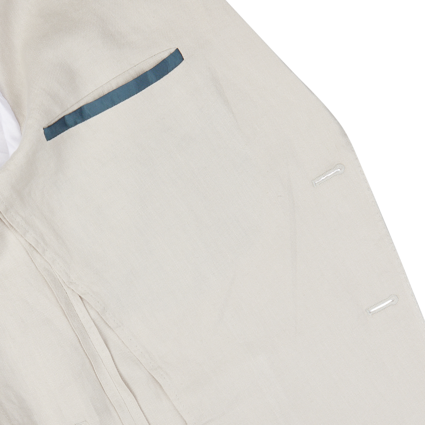 Pure light-colored Boglioli K.Jacket in Light Beige Washed Irish Linen with a chest pocket detail on a white background.